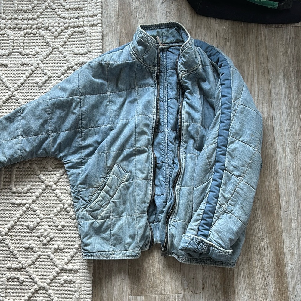 Free People Dolman Quilted Knit jacket in denim
